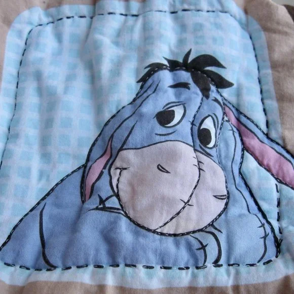Vintage 90s Disney Winnie the Pooh Baby Comforter Patchwork Design Piglet Tigger